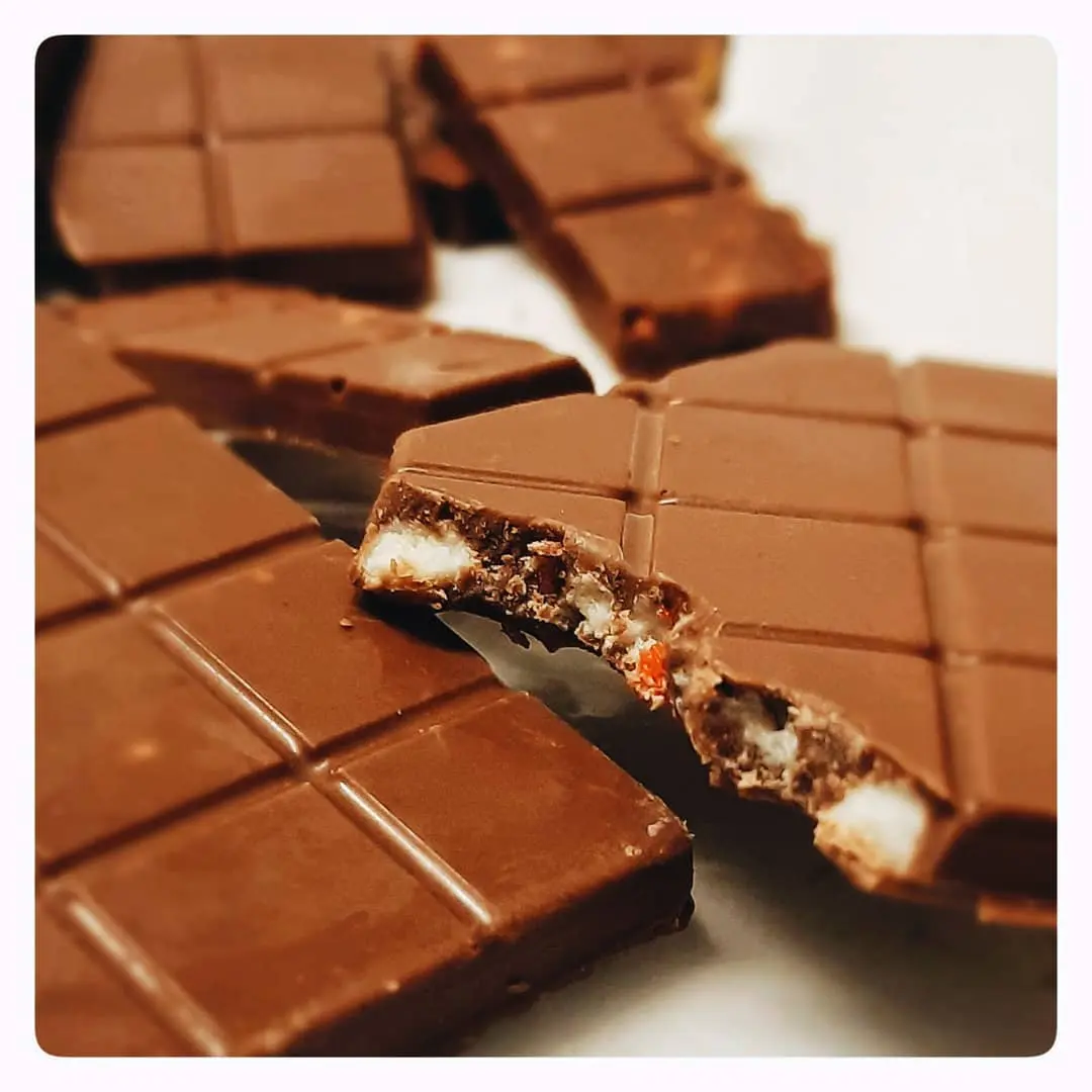 A bite revealing the almond filling
