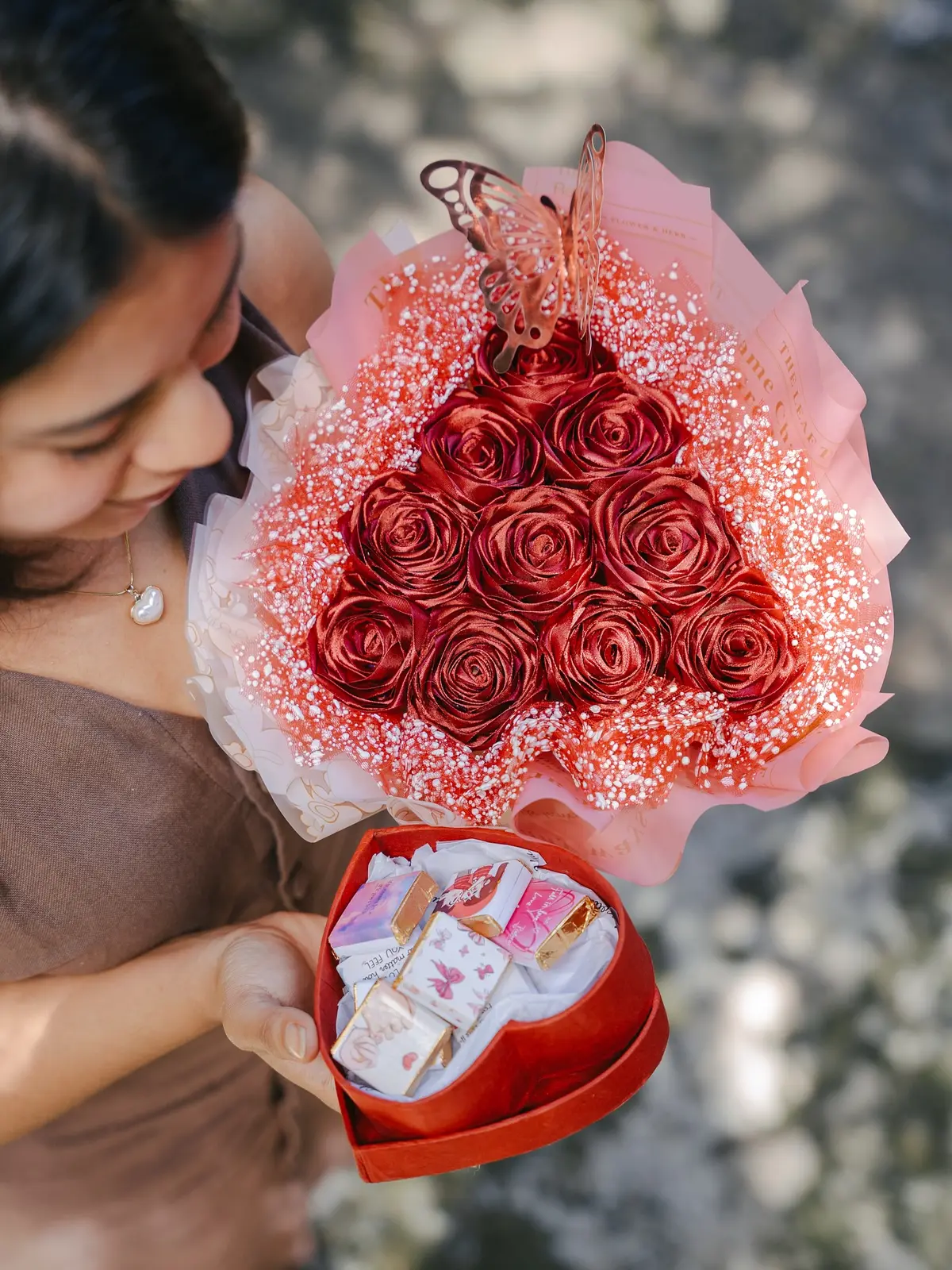 Rose and chocolate bouquet