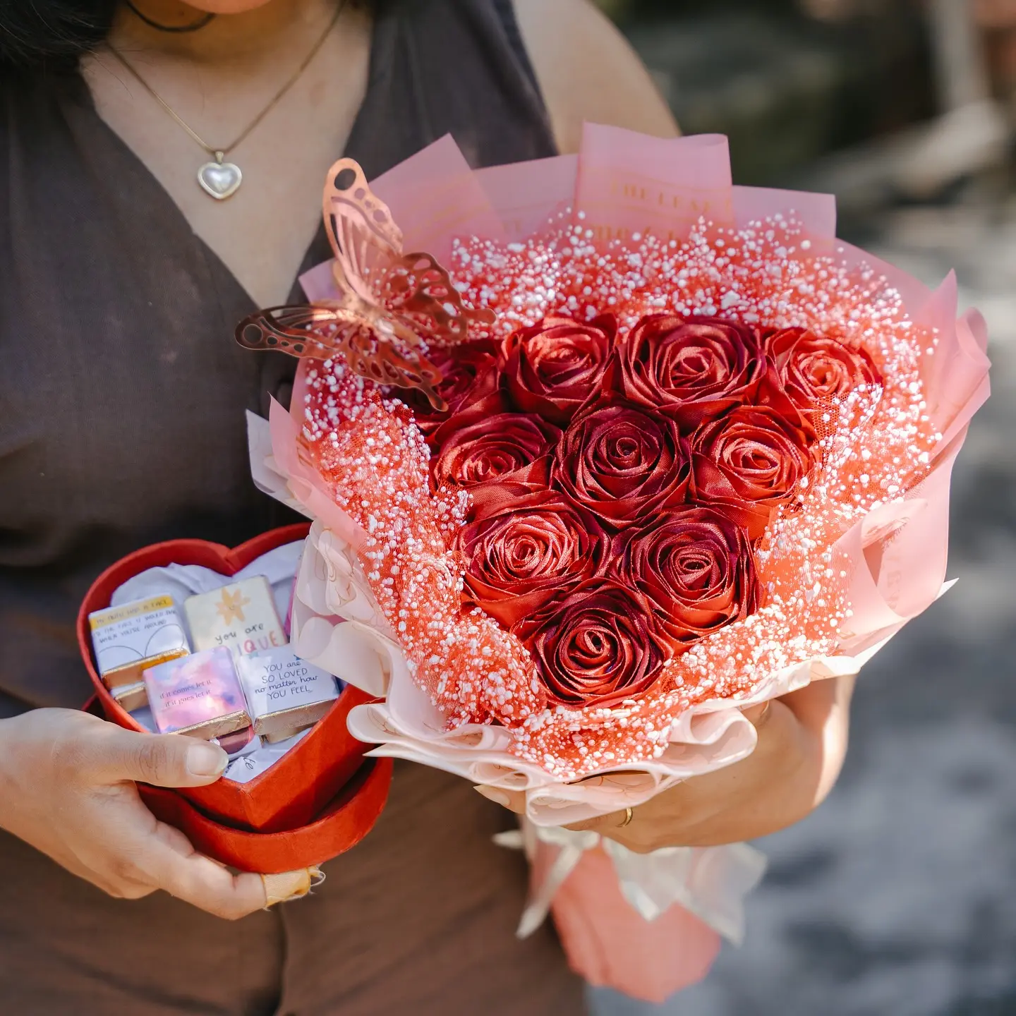 Rose and chocolate bouquet
